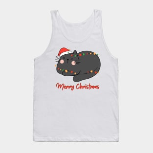 SLEEPY FUNNY CAT Merry Christmas! Tank Top